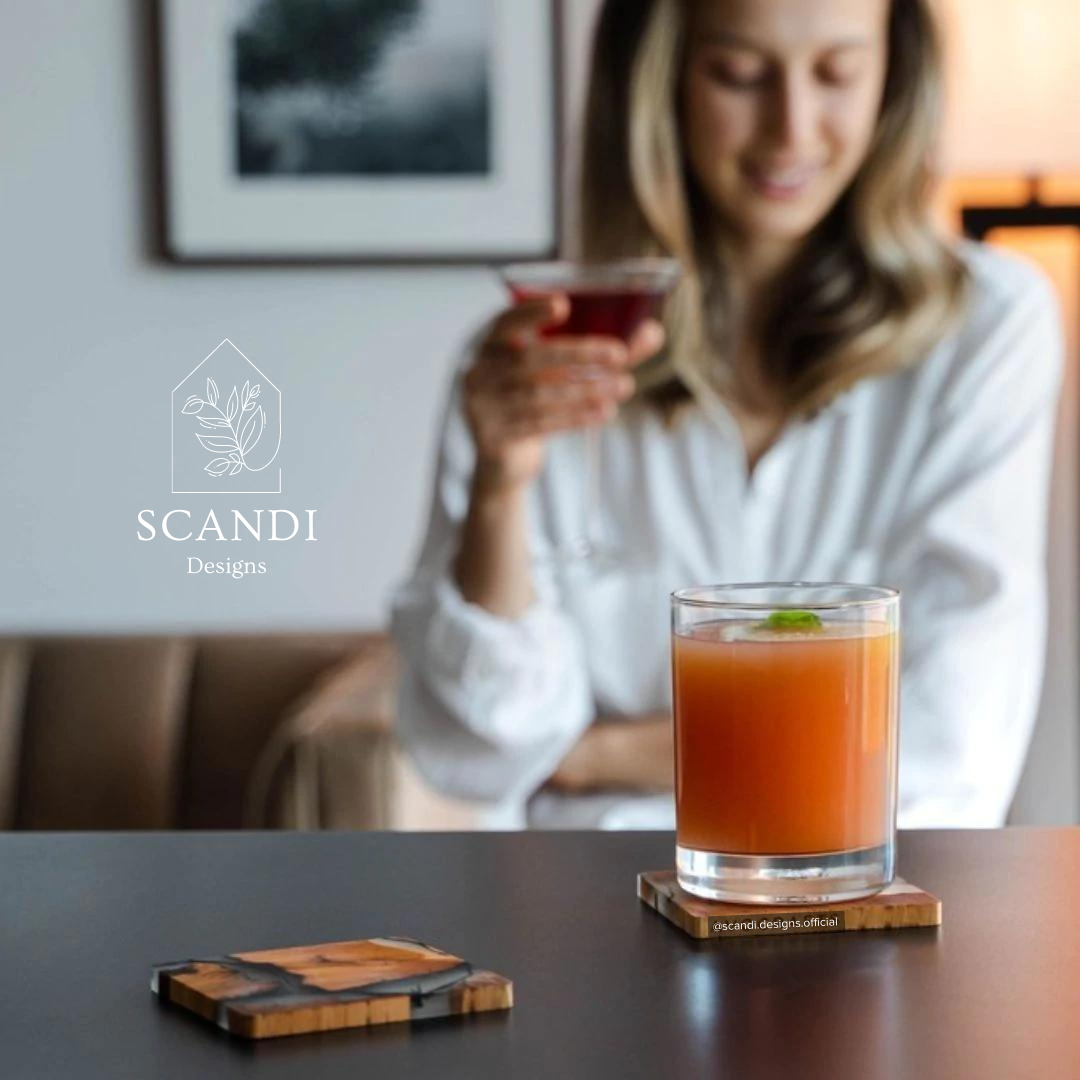 Scandi Natural Cedar Wood Coaster Set