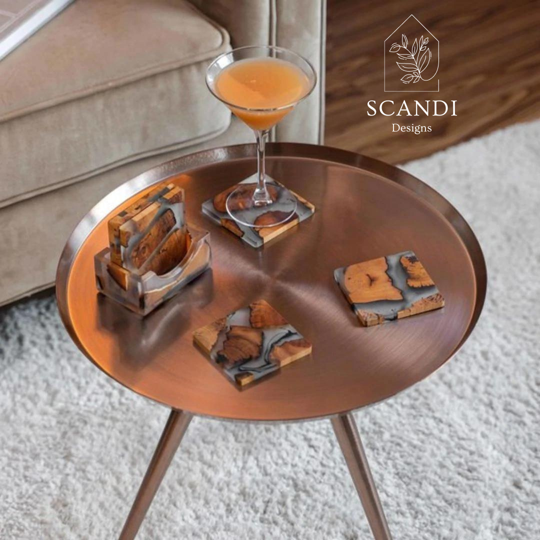 Scandi Natural Cedar Wood Coaster Set