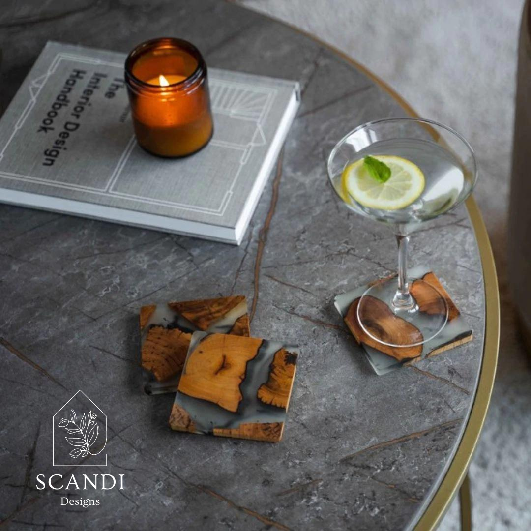 Scandi Natural Cedar Wood Coaster Set
