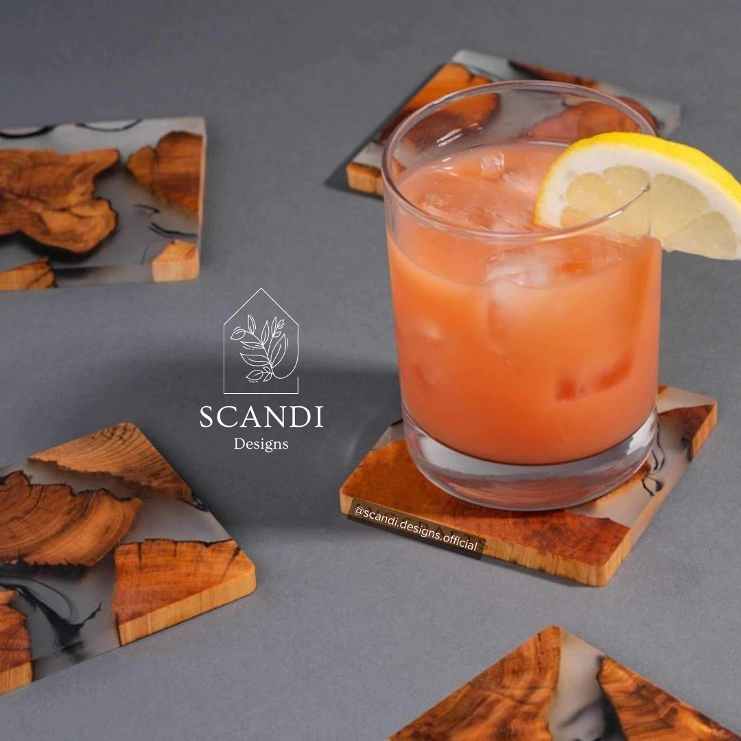 Scandi Natural Cedar Wood Coaster Set