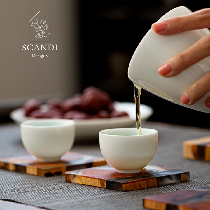 Scandi Natural Cedar Wood Coaster Set