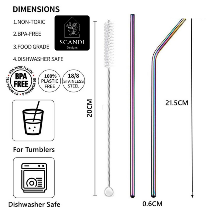 Scandi Ecofriendly Reuseable Straws - Gold