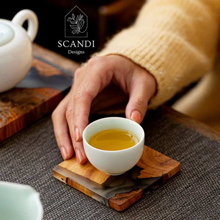 Scandi Natural Cedar Wood Coaster Set