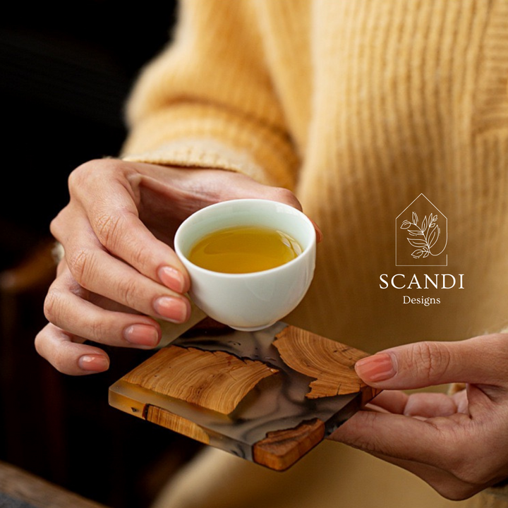 Scandi Natural Cedar Wood Coaster Set