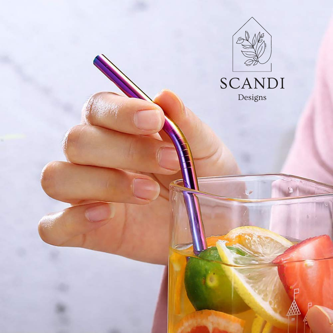 Scandi Ecofriendly Reuseable Straws - Rose Gold