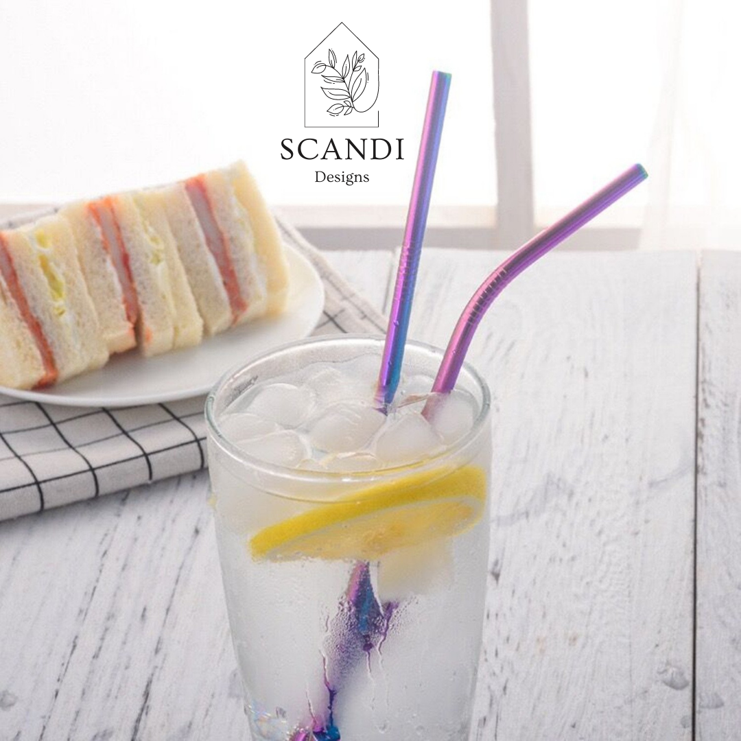 Scandi Ecofriendly Reuseable Straws - Rainbow