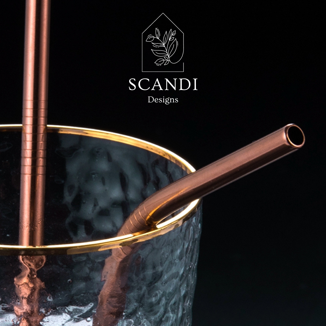 Scandi Ecofriendly Reuseable Straws - Gold