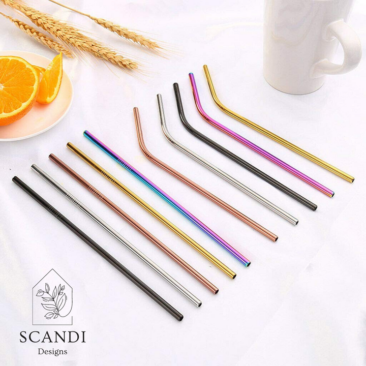 Scandi Ecofriendly Reuseable Straws - Rainbow