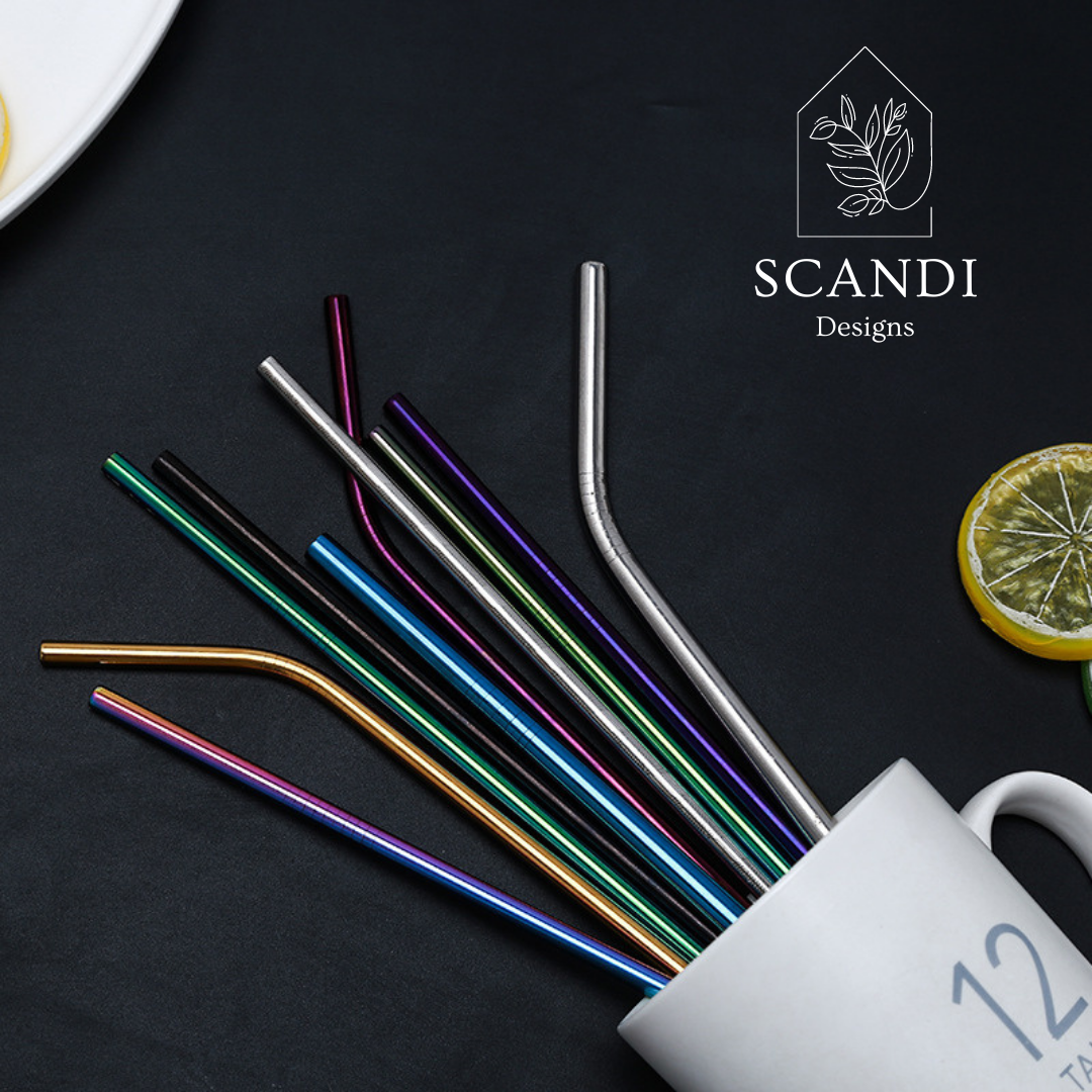 Scandi Ecofriendly Reuseable Straws - Rainbow