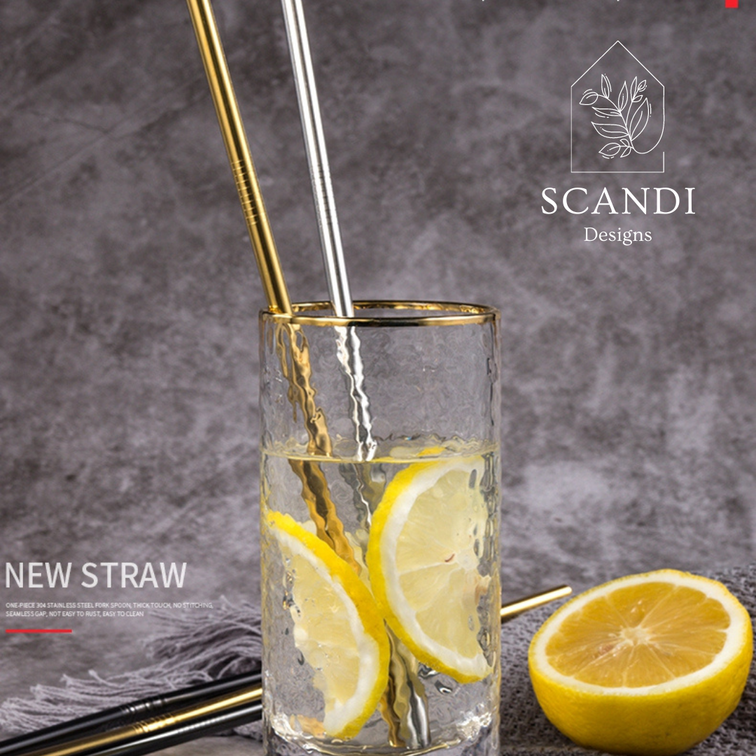 Scandi Ecofriendly Reuseable Straws - Gold