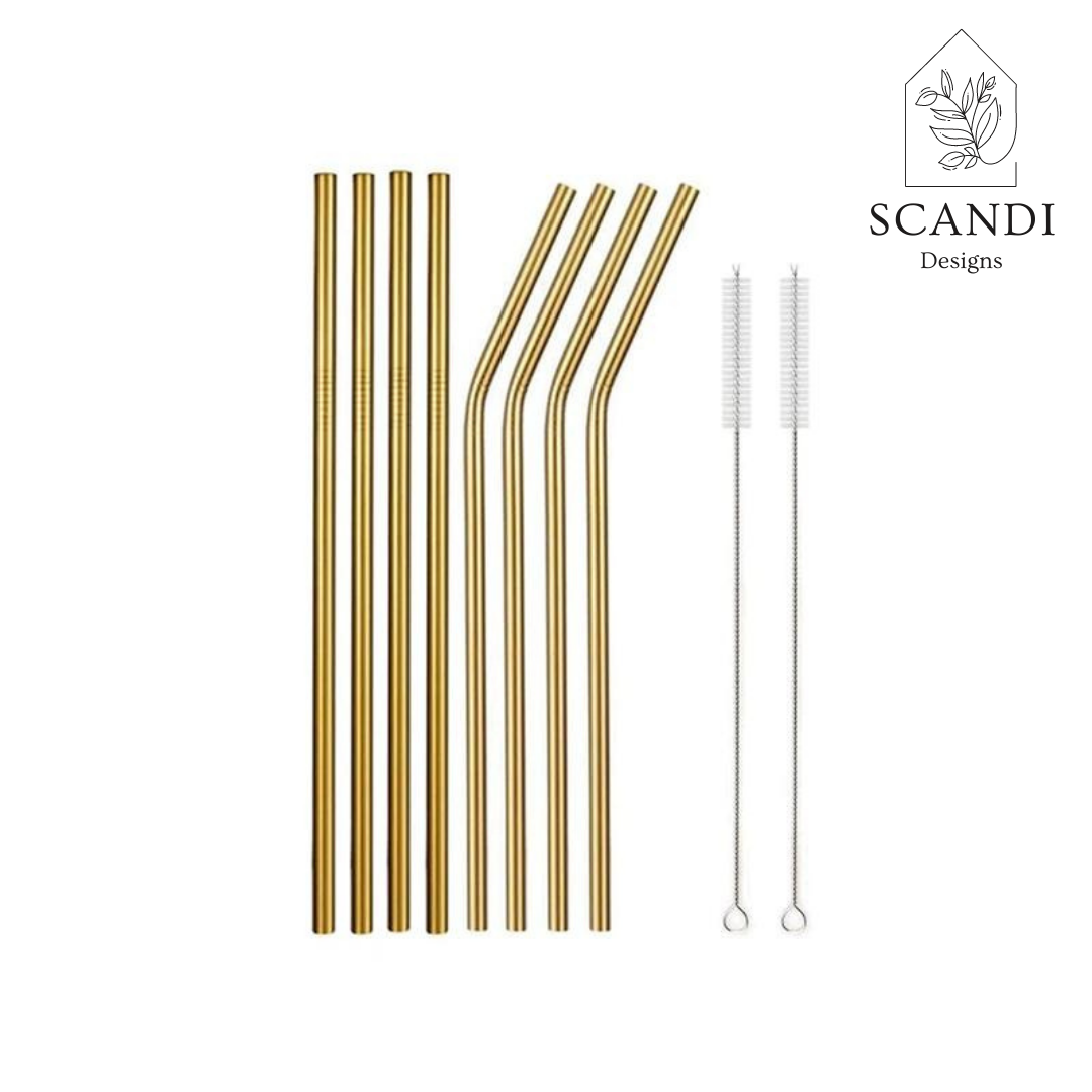 Scandi Ecofriendly Reuseable Straws - Gold