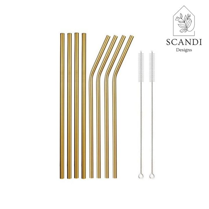 Scandi Ecofriendly Reuseable Straws - Gold