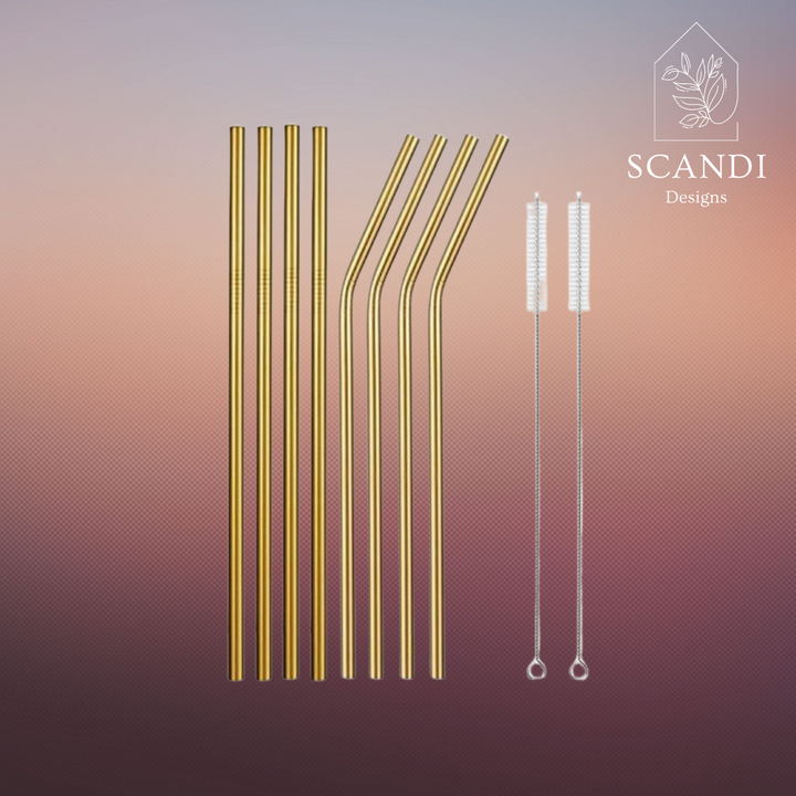 Scandi Ecofriendly Reuseable Straws - Gold