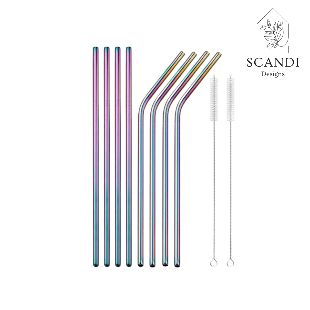 Scandi Ecofriendly Reuseable Straws - Rainbow