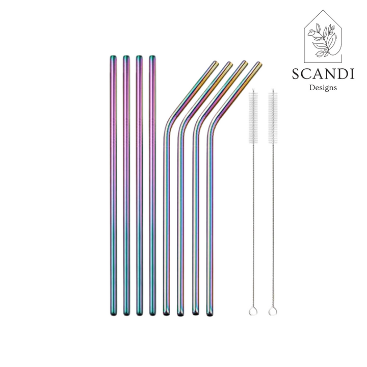 Scandi Ecofriendly Reuseable Straws - Rainbow