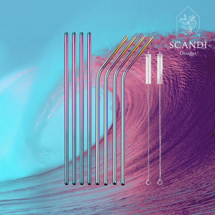 Scandi Ecofriendly Reuseable Straws - Rainbow