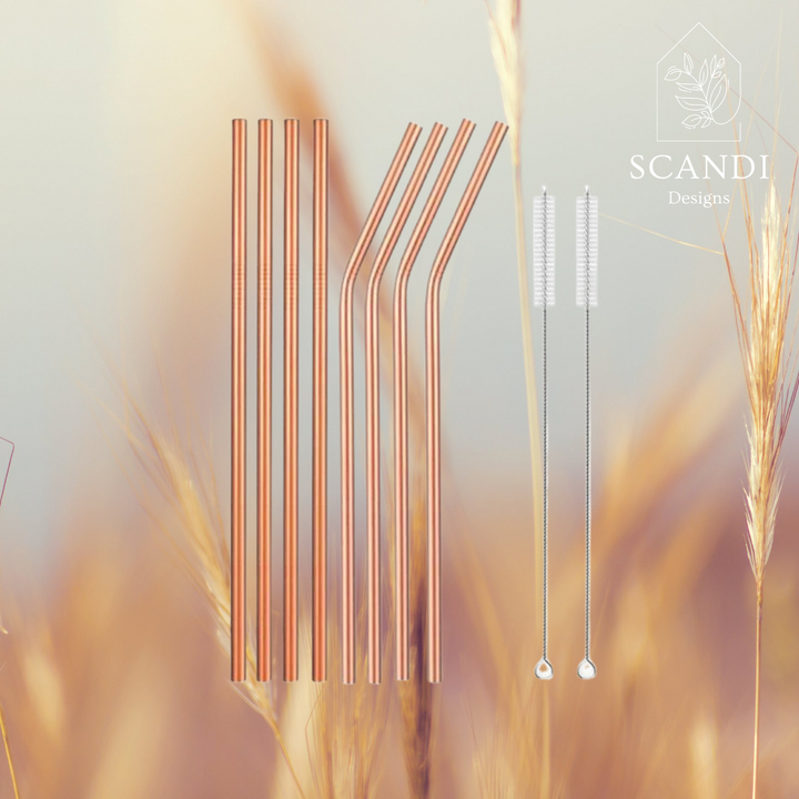 Scandi Ecofriendly Reuseable Straws - Rose Gold
