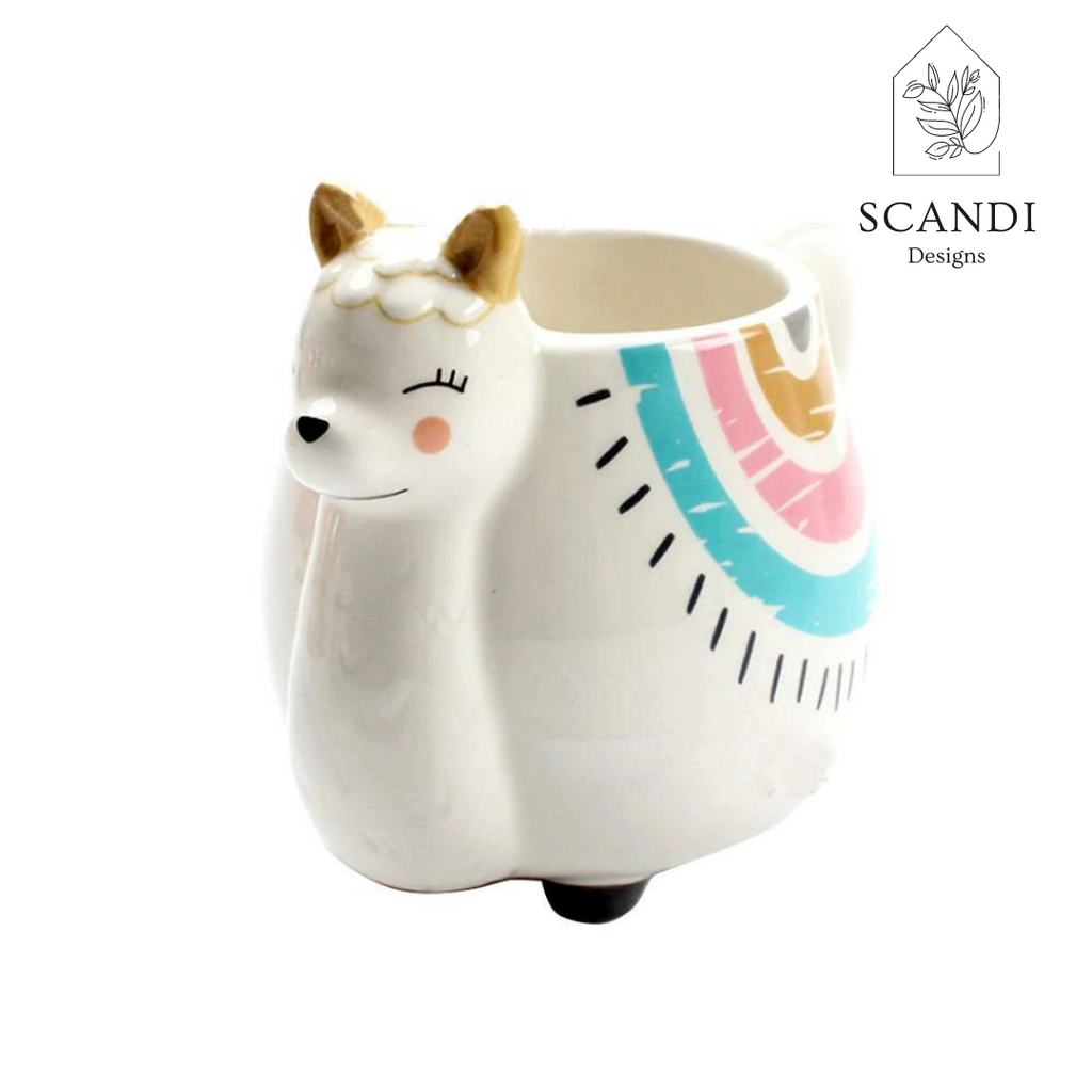 Scandi Blushing Alpaca Mug