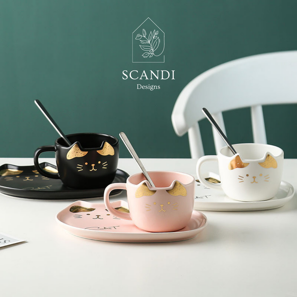 Scandi Playful Kitten Saucer Set - Thumbnail 2