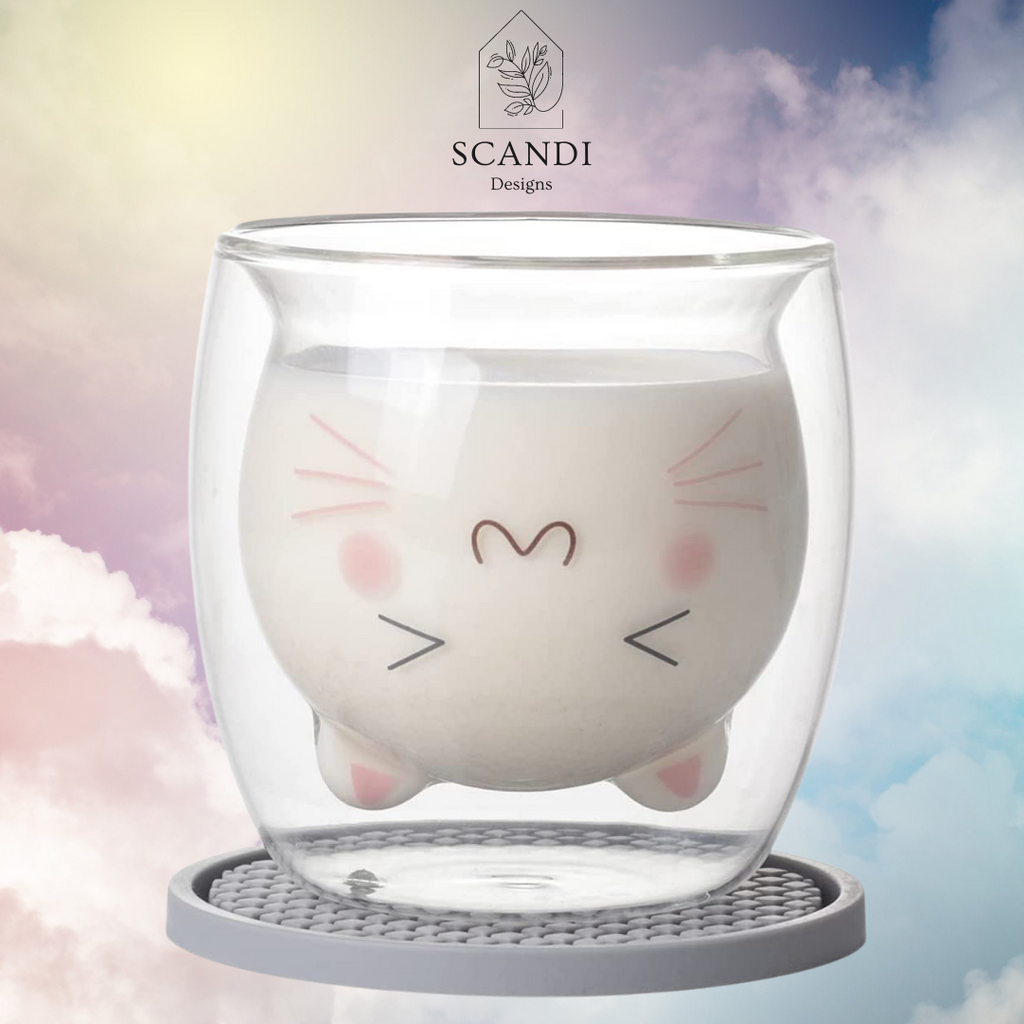 Scandi Playful Kitten Saucer Set