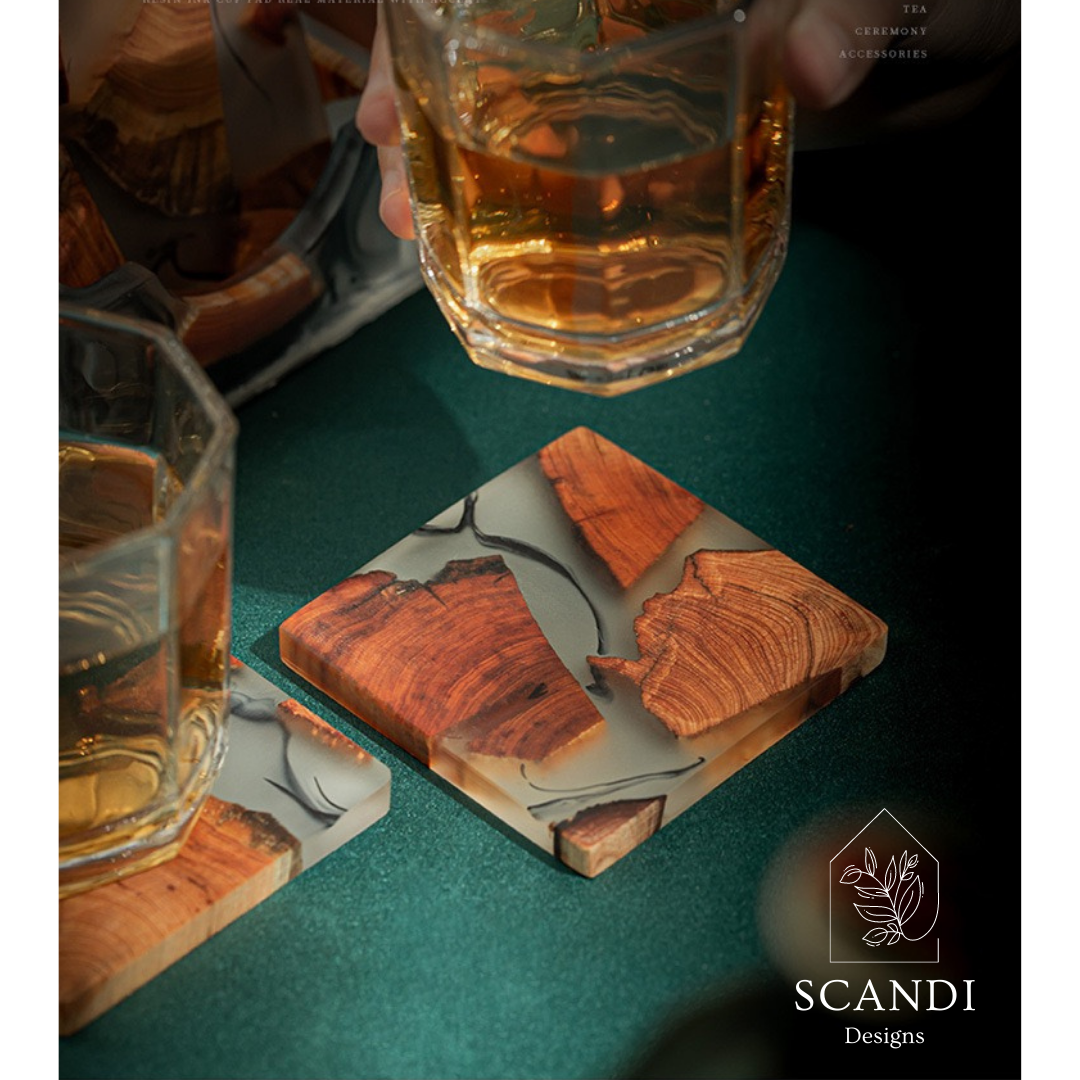 Scandi Natural Cedar Wood Coaster Set