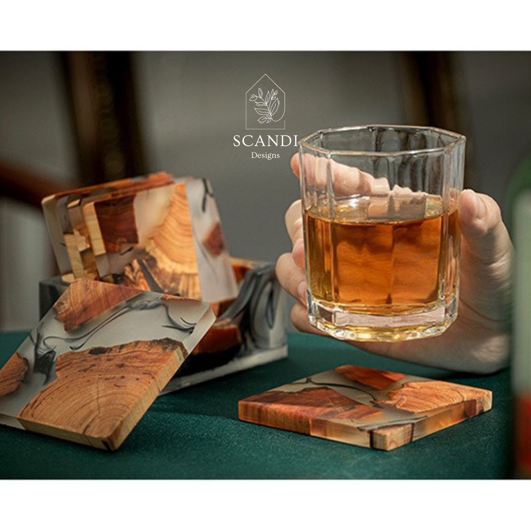 Scandi Natural Cedar Wood Coaster Set