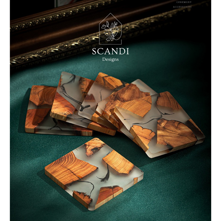 Scandi Natural Cedar Wood Coaster Set