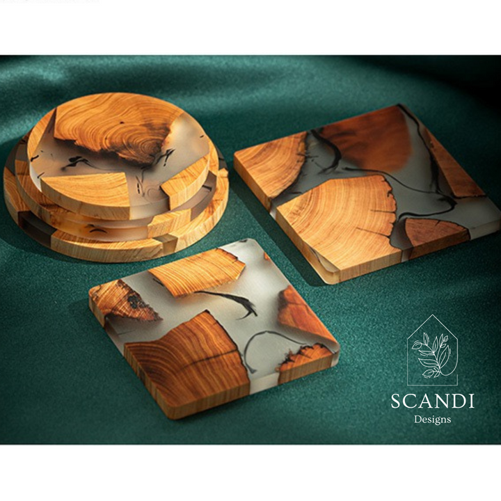 Scandi Natural Cedar Wood Coaster Set
