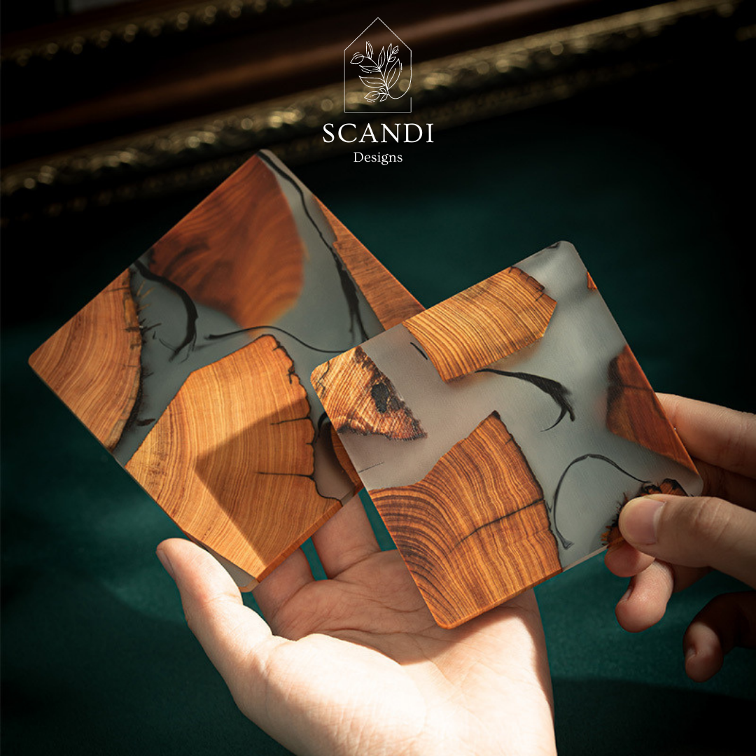 Scandi Natural Cedar Wood Coaster Set
