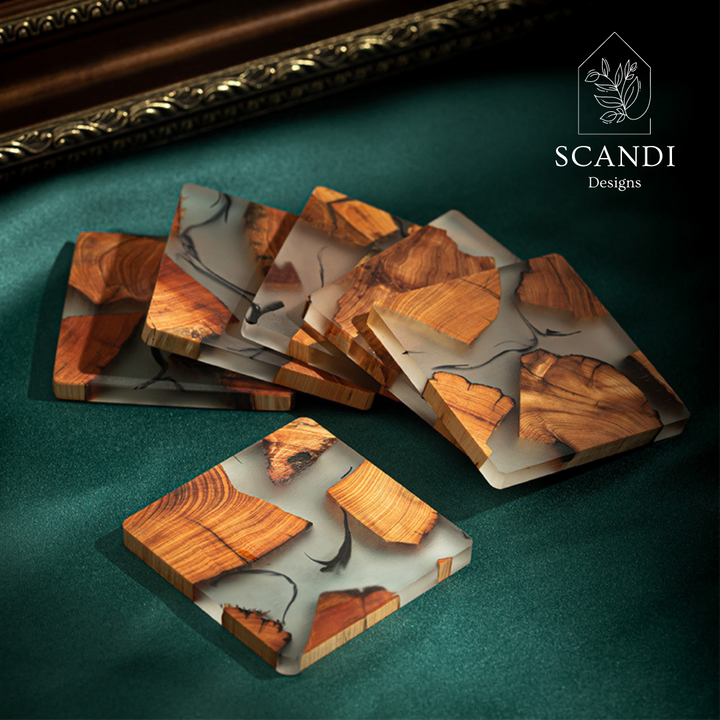 Scandi Natural Cedar Wood Coaster Set