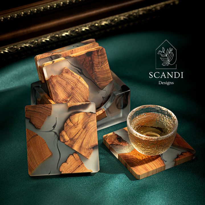 Scandi Natural Cedar Wood Coaster Set