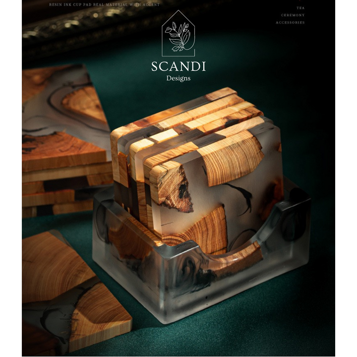 Scandi Natural Cedar Wood Coaster Set