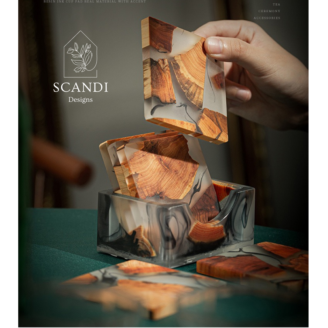 Scandi Natural Cedar Wood Coaster Set
