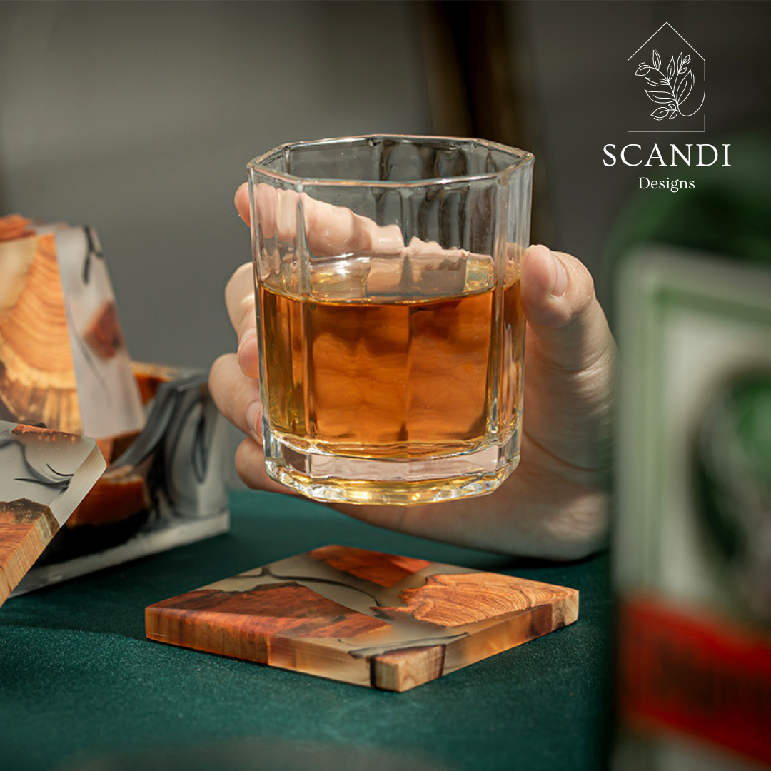 Scandi Natural Cedar Wood Coaster Set
