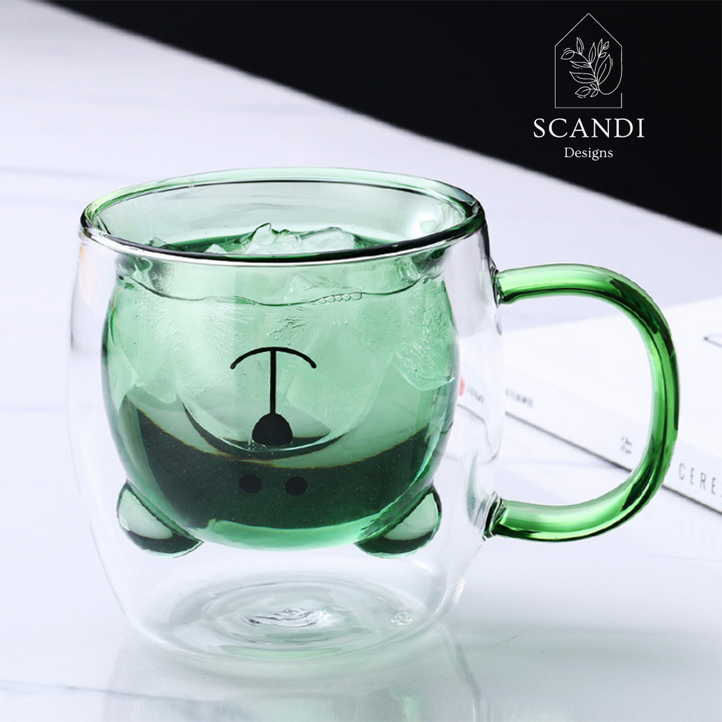 Scandi Pooh Glass Mug - Thumbnail 3
