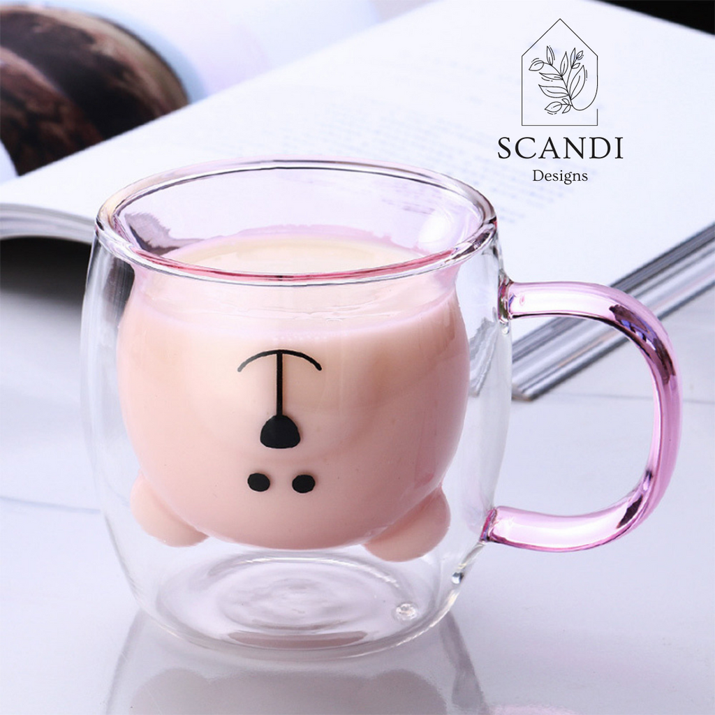 Scandi Pooh Glass Mug